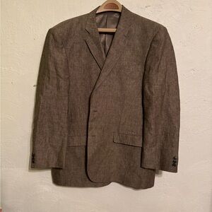 Enzo Angiolini Brown Linen-Blend Sport Coat
